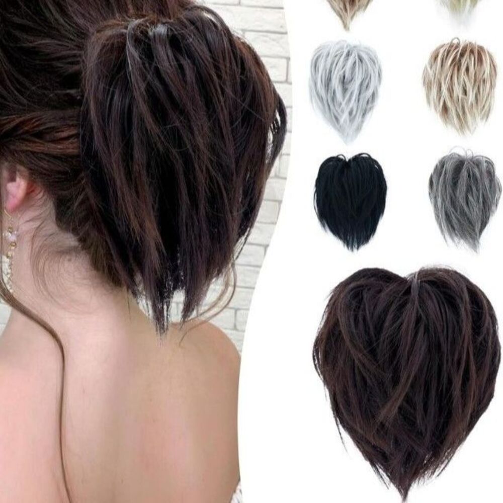 Curly Messy Bun Hair Piece Scrunchie Updo Cover Hair Extensions Natural As Human